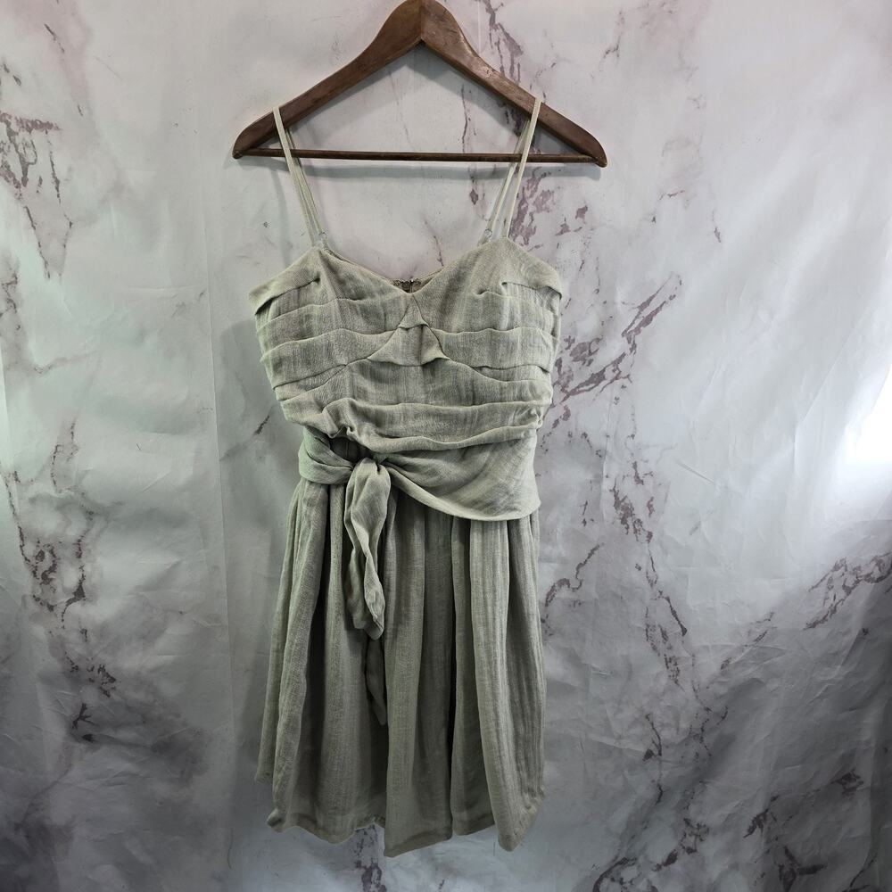 Miss Me MM Couture Dress Womens Medium Beige Spaghetti Padded Babydoll Knee